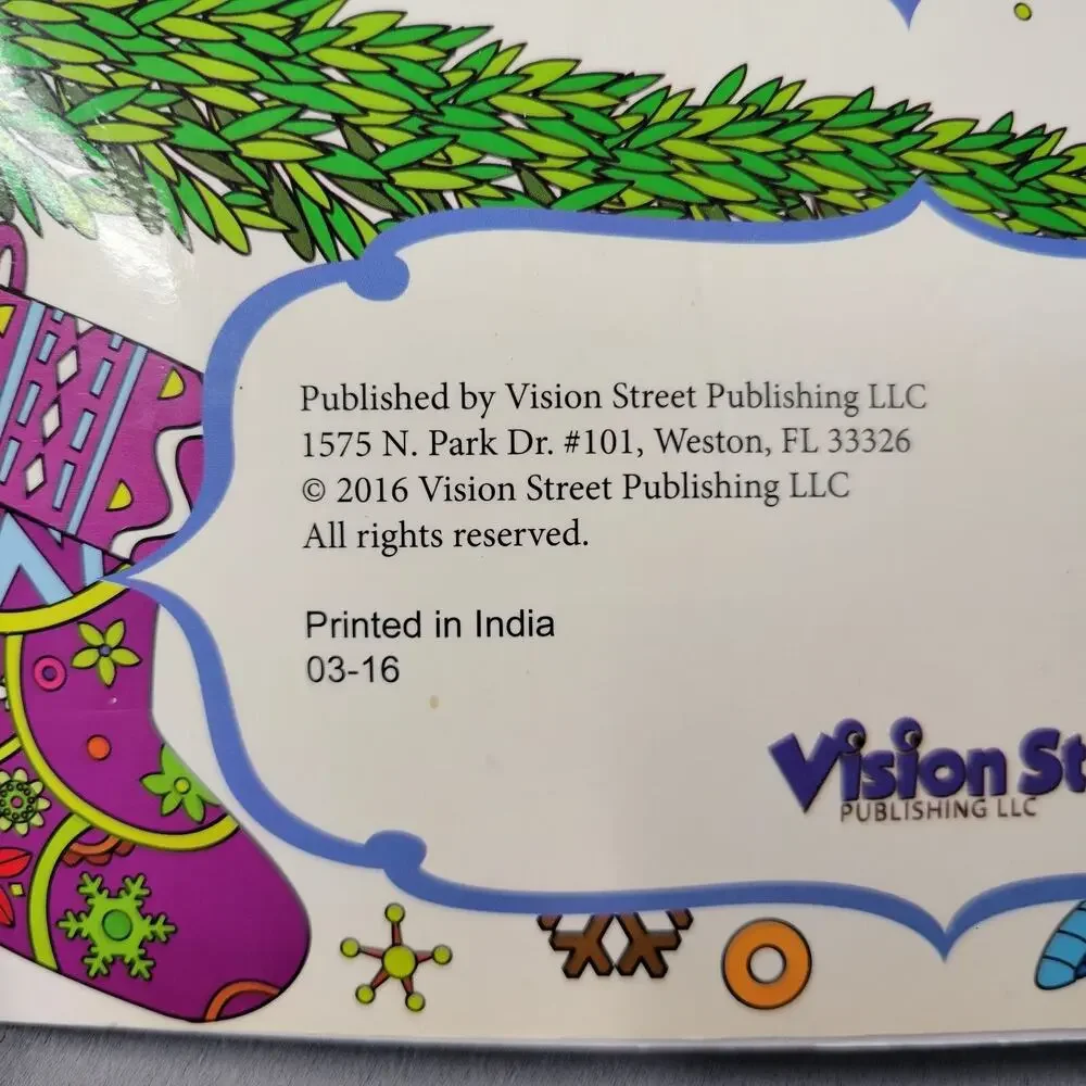 Grown Up Coloring Christmas Book‎ Relaxing Vision Street Craft Art Paperback